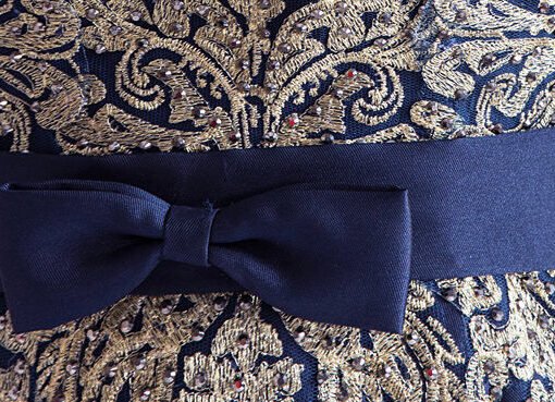 blue and gold prom dress 1089-002