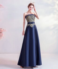 blue and gold prom dress 1089-004