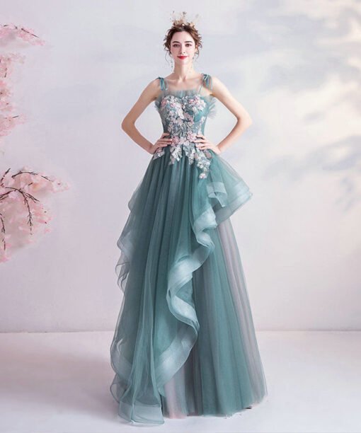 blue green prom dress 1068-002