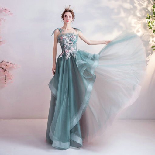 blue green prom dress 1068-006