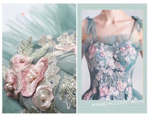 blue green prom dress 1068-007