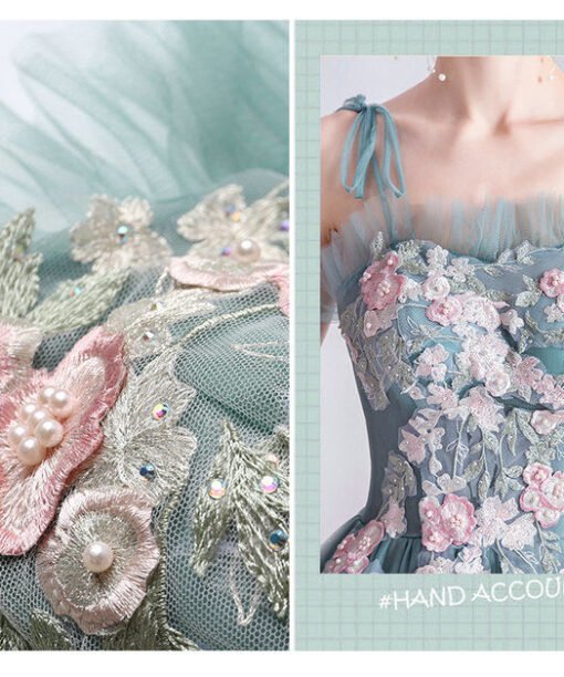 blue green prom dress 1068-007