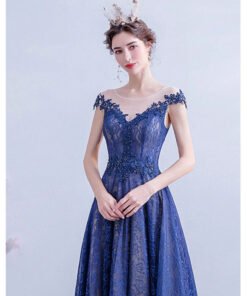 blue lace prom dress 1081-003