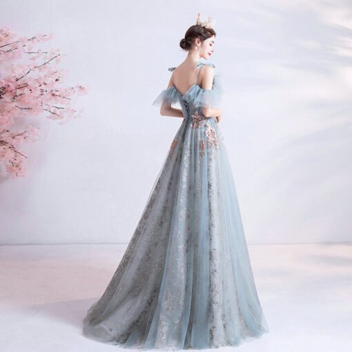 Boho Prom Dress Strap A Line Long Formal Party Dress - Image 2