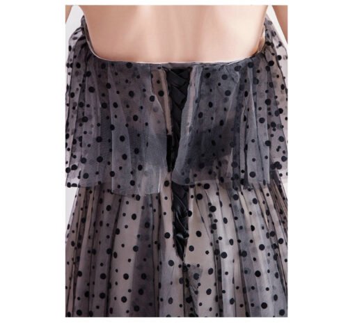 Black Prom Dress Strap Long A Line Evening Dress - Image 6