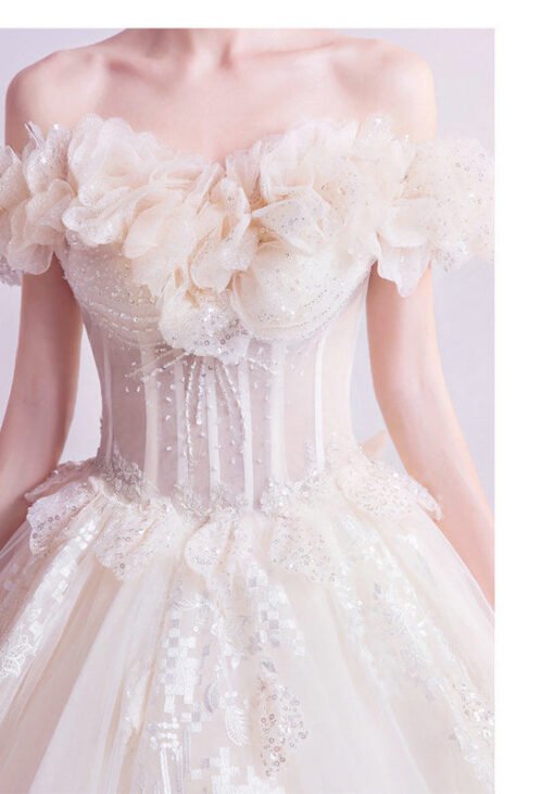 Princess Ball Gown Wedding Dress Off The Shoulder Bridal Dress - Image 6