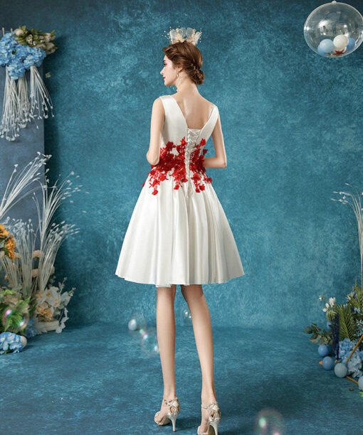 red and white cocktail dress 1074-002