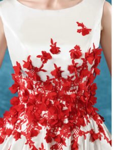 red and white cocktail dress 1074-003
