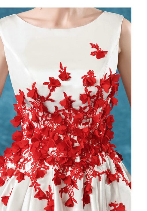 red and white cocktail dress 1074-003
