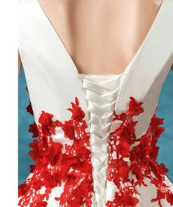 red and white cocktail dress 1074-004