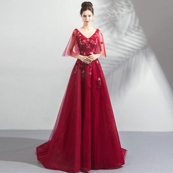 red long formal dress 1093-002