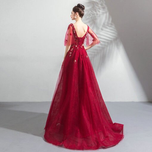 red long formal dress 1093-005