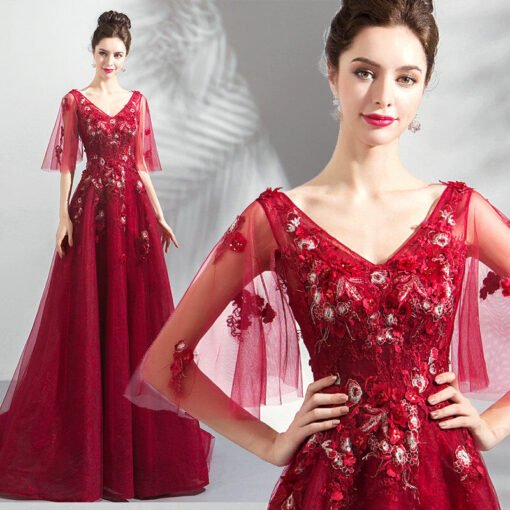 red long formal dress 1093-006
