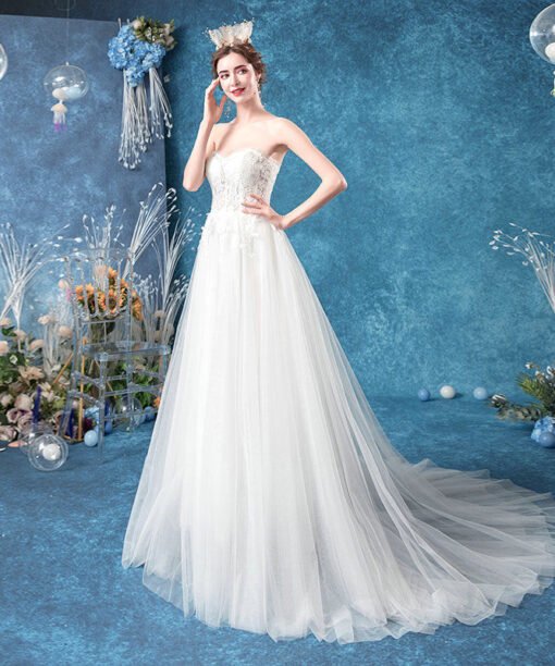 strapless a line wedding dress 1079-001