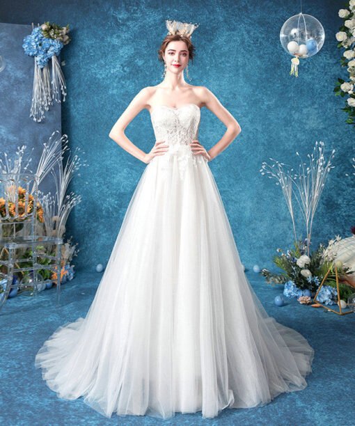 strapless a line wedding dress 1079-005