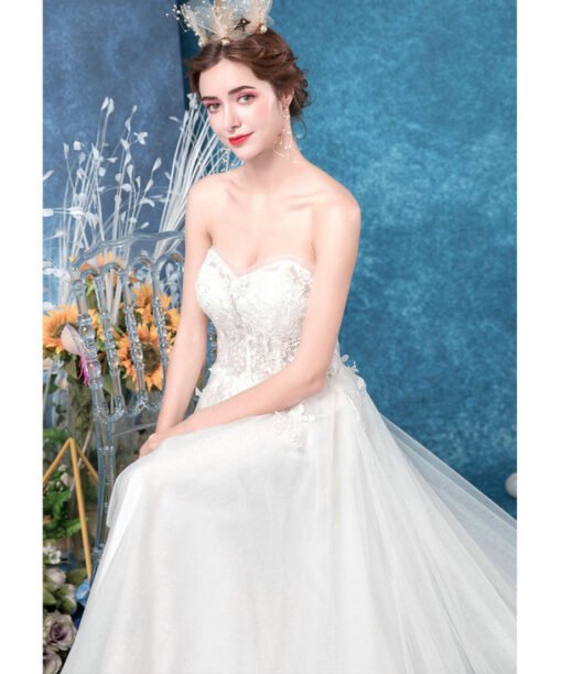 strapless a line wedding dress 1079-007