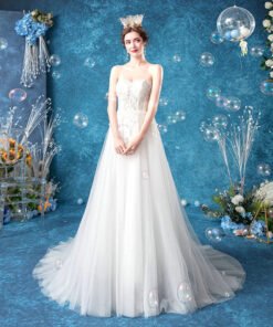 strapless a line wedding dress 1079-008