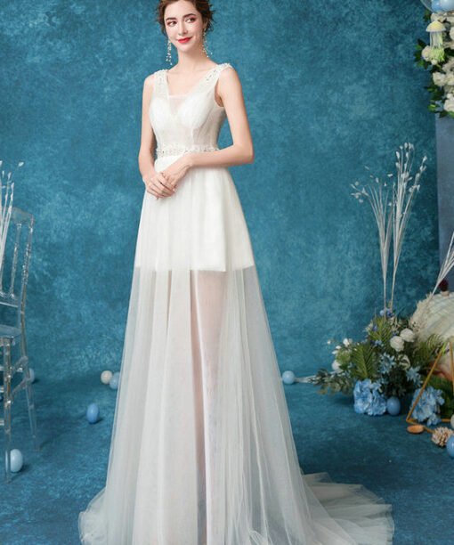 translucent wedding dress 1076-004
