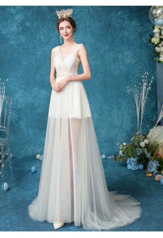 translucent wedding dress 1076-004