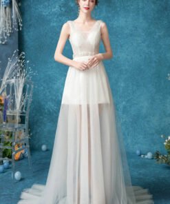 translucent wedding dress 1076-007