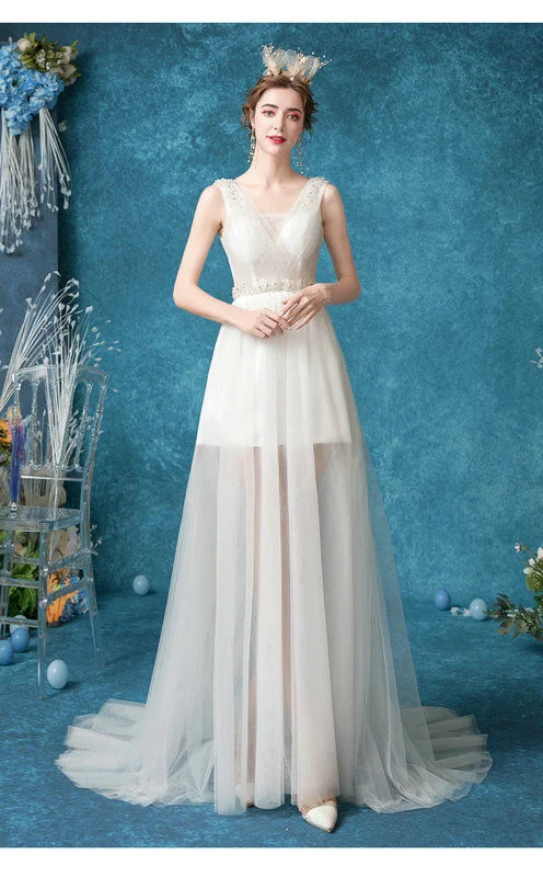 translucent wedding dress 1076-007
