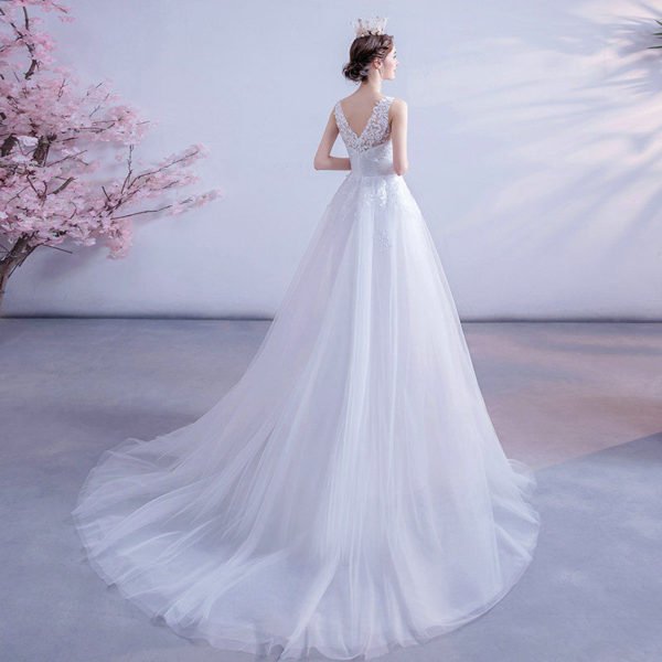 v neck a line wedding dress 1072-001