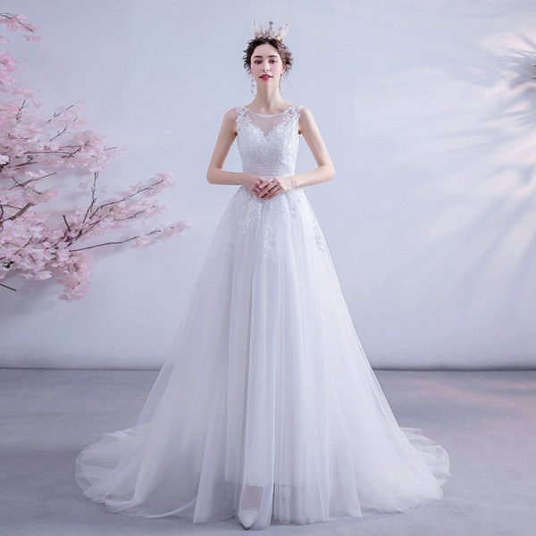 v neck a line wedding dress 1072-005