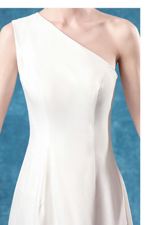 Wedding Dress With Slit Mermaid One Shoulder Evening Dress - Image 5