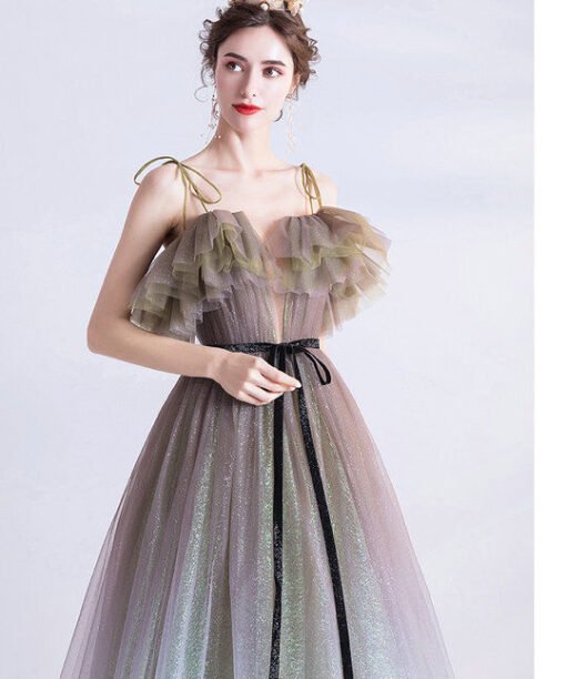 blue grey prom dress 1118-007