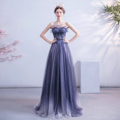 blue sparkle prom dress 1123-001