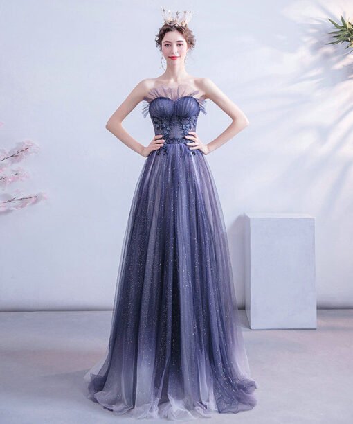 blue sparkle prom dress 1123-001