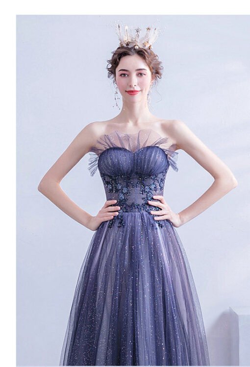 blue sparkle prom dress 1123-006