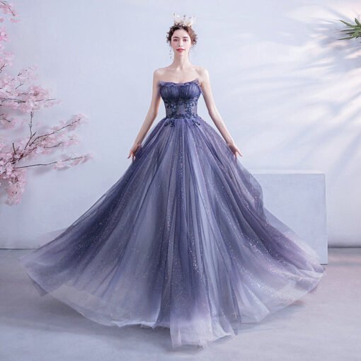blue sparkle prom dress 1123-008