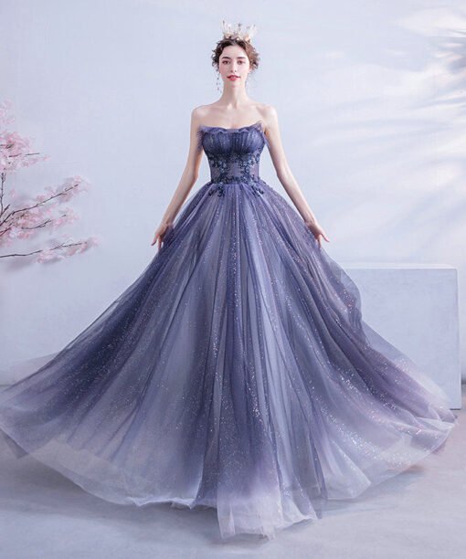 blue sparkle prom dress 1123-008