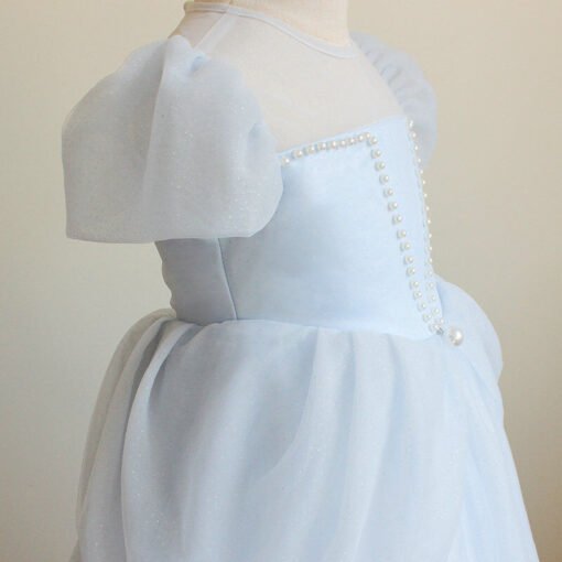 Discount Flower Girl Dresses Ligth Blue Short Sleeves Party Dress - Image 3