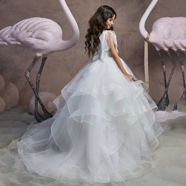 Elegant Flower Girl Dresses V Neck Ball Gown Princess Party Dress - Image 2