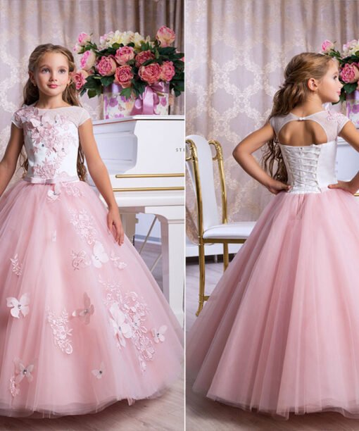 flower girl dress pink 1103-001