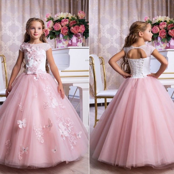 flower girl dress pink 1103-001