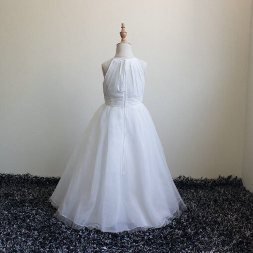 Flower Girl Dress Sale White A Line Sleeveless Children Dress - Image 4