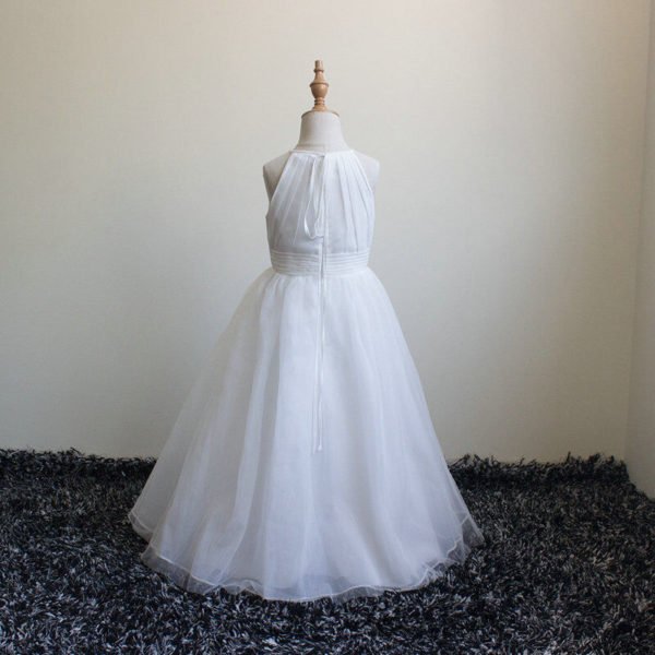 Flower Girl Dress Sale White A Line Sleeveless Children Dress - Image 4
