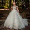 flower girl dress with train 1107-003