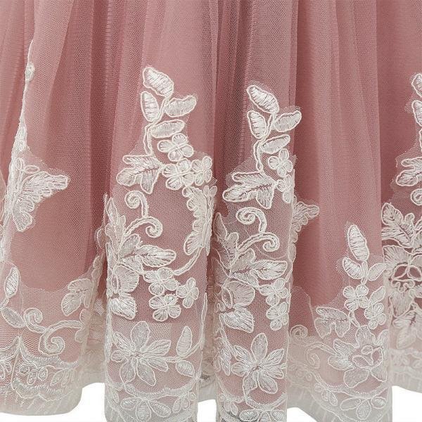 Flower Girl Dresses White And Pink Kids Birthday Dress - Image 5