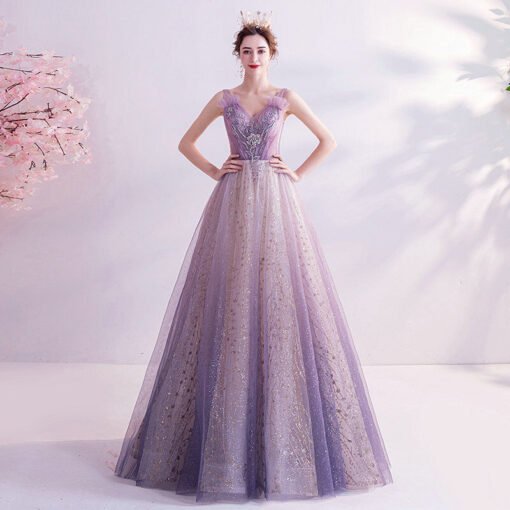 purple bling prom dress 1116-010