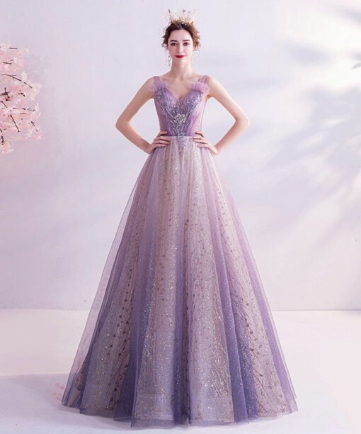 purple bling prom dress 1116-010