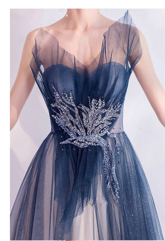 Two Color Prom Dress Sweetheart Strapless A Line Long Evening Dress - Image 6