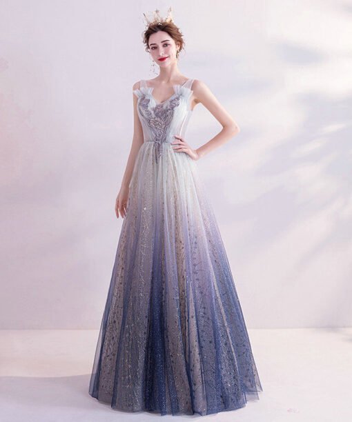 white and purple prom dress 1119-005