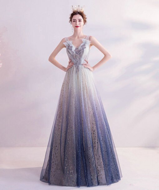 white and purple prom dress 1119-007