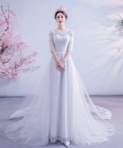 white lace wedding dress 1121-009
