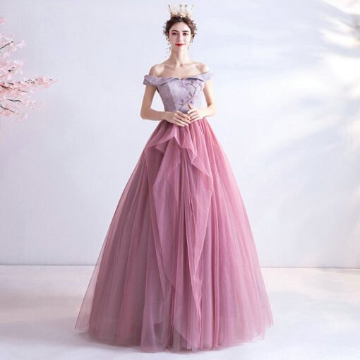 Ball Gown Formal Dress Off The Shoulder Princess Prom Dress Wholesale - Image 5
