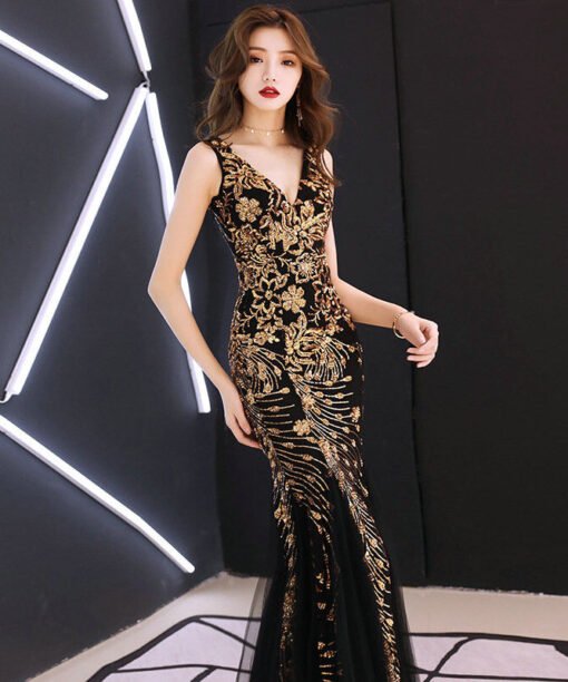 gold and black mermaid dress 1133001
